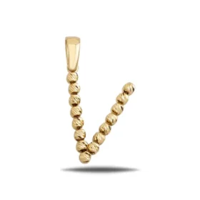 Altın V Harf Kolye Ucu