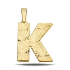 Altın K Harf Kolye Ucu