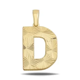 Altın D Harf Kolye Ucu