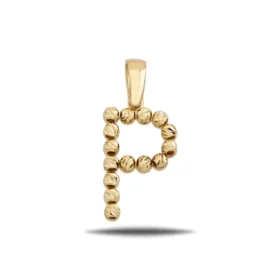 Altın P Harf Kolye Ucu