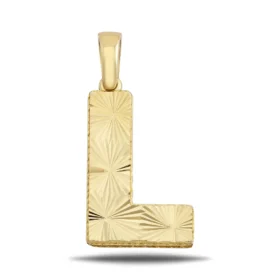 Altın L Harf Kolye Ucu