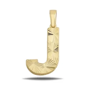 Altın J Harf Kolye Ucu