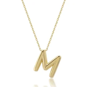 Altın Balon M Harf Kolye