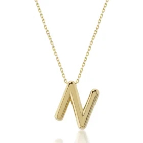 Altın Balon N Harf Kolye