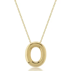 Altın Balon O Harf Kolye