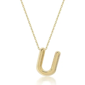 Altın Balon U Harf Kolye