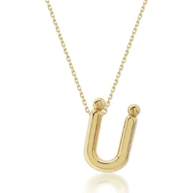 Altın Balon Ü Harf Kolye