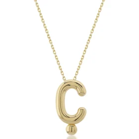 Altın Balon Ç Harf Kolye