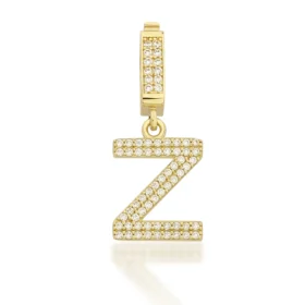 Altın Taşlı Z Harf Kolye Ucu