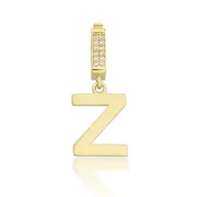 Altın Taşlı Z Harf Kolye Ucu