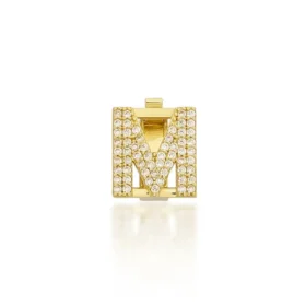 Altın Taşlı M Harf Charm