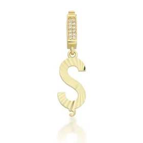 Altın Taşlı Ş Harf Kolye Ucu