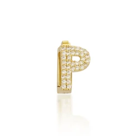 Altın Taşlı P Harf Charm