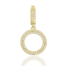 Altın Taşlı O Harf Kolye Ucu