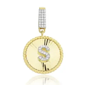 Altın S Harf Kolye Ucu