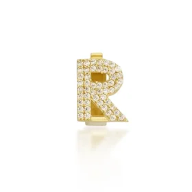 Altın Taşlı R Harf Charm