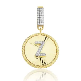 Altın Taşlı Z Harf Kolye Ucu