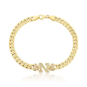 Altın N Harf Bileklik