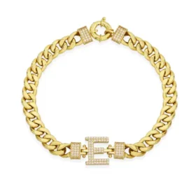 Altın E Harf Bileklik