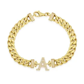 Altın A Harf Bileklik