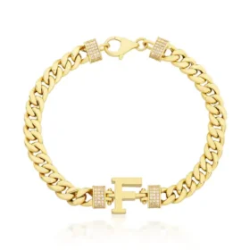 Altın F Harf Bileklik