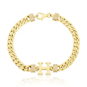 Altın H Harf Bileklik