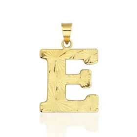 Altın E Harf Kolye Ucu