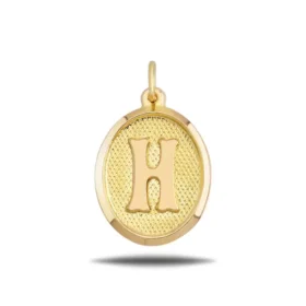 Altın H Harf Kolye Ucu