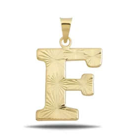 Altın F Harf Kolye Ucu