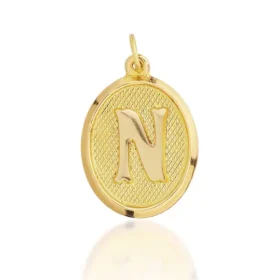 Altın N Harf Kolye Ucu