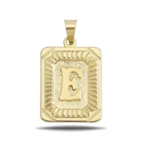 Altın E Harf Kolye Ucu