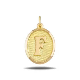 Altın F Harf Kolye Ucu