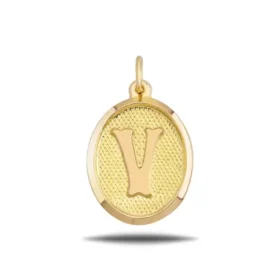 Altın V Harf Kolye Ucu