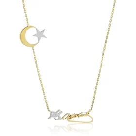 Altın Atatürk İmzalı Ay Yıldız Kolye