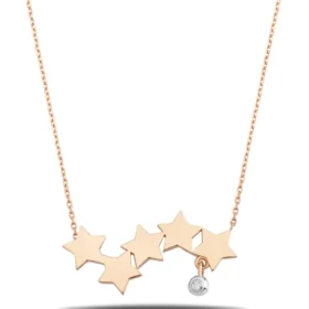 Altın Rose Yıldız Kolye
