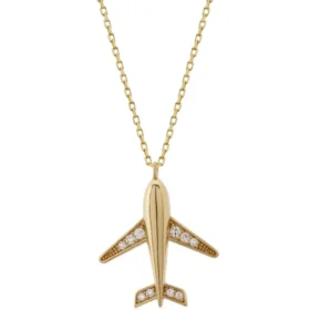 Altın Uçak Kolye
