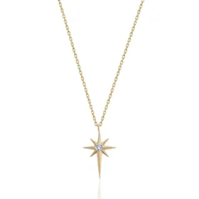 Altın Kuzey Yıldızı Kolye