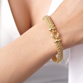 14 Ayar Altın Kalın Örgü Bileklik