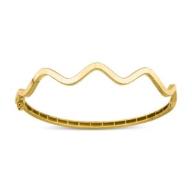 22 Ayar Görünümlü 14 Ayar Altın Zikzak Ajda Bilezik Kelepçe