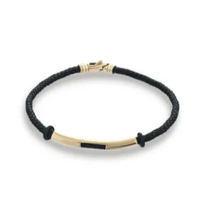 Altın & Deri Erkek Bileklik