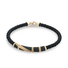 Altın & Deri Erkek Bileklik