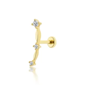 Altın Tragus Taşlı Piercing