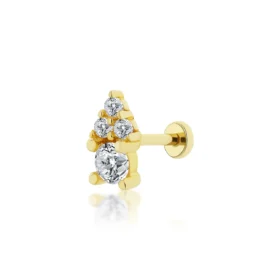 Altın Tragus Taşlı Piercing