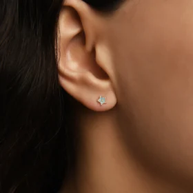 Yıldız Taşlı Altın Küpe