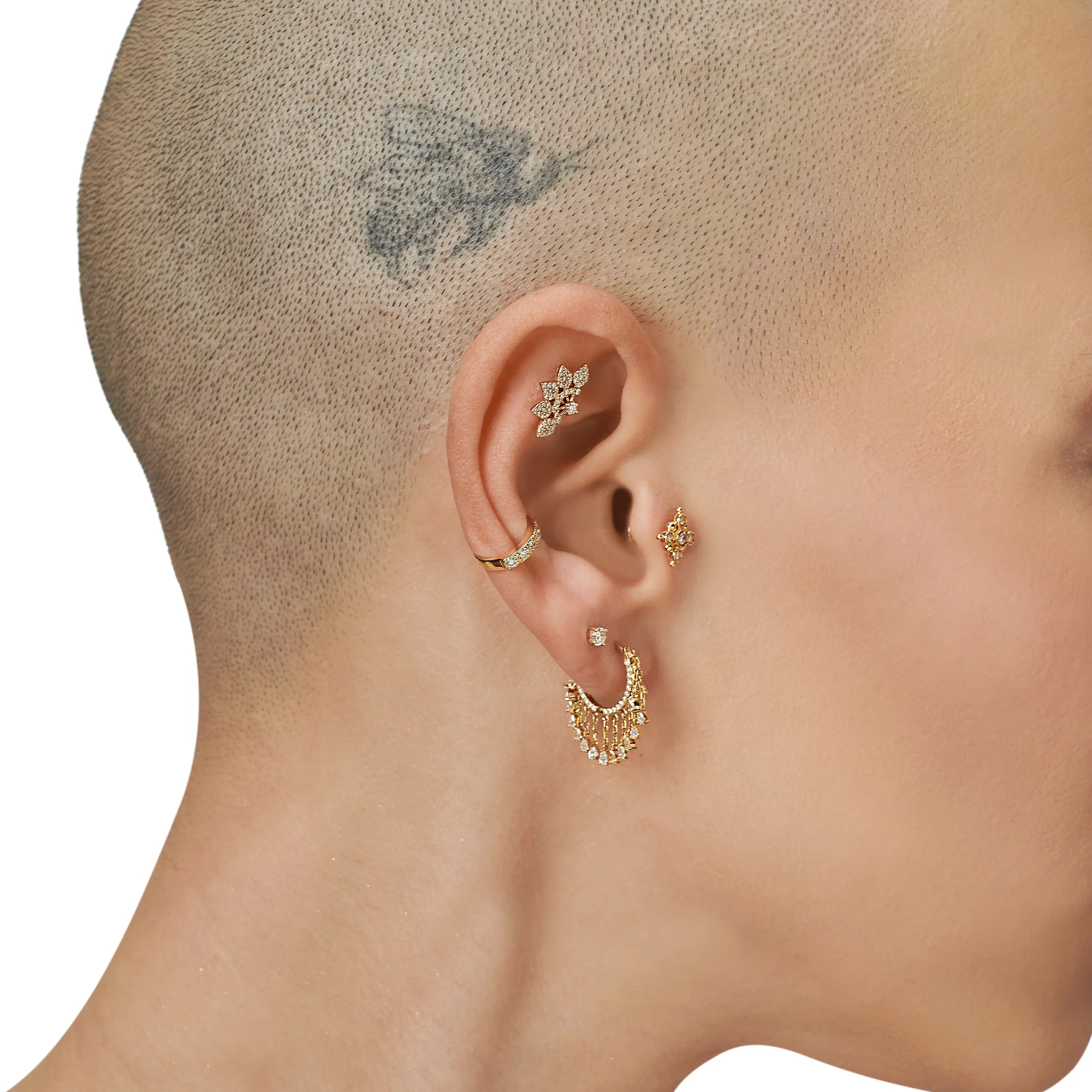 Halka Taşlı Pırlanta Earcuff - Görsel 4