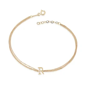 Letters Vintage Pırlanta Harf Bileklik