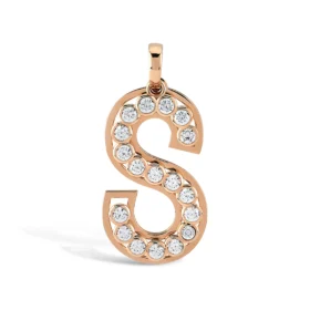 Letters Taş Harf Altın Charm