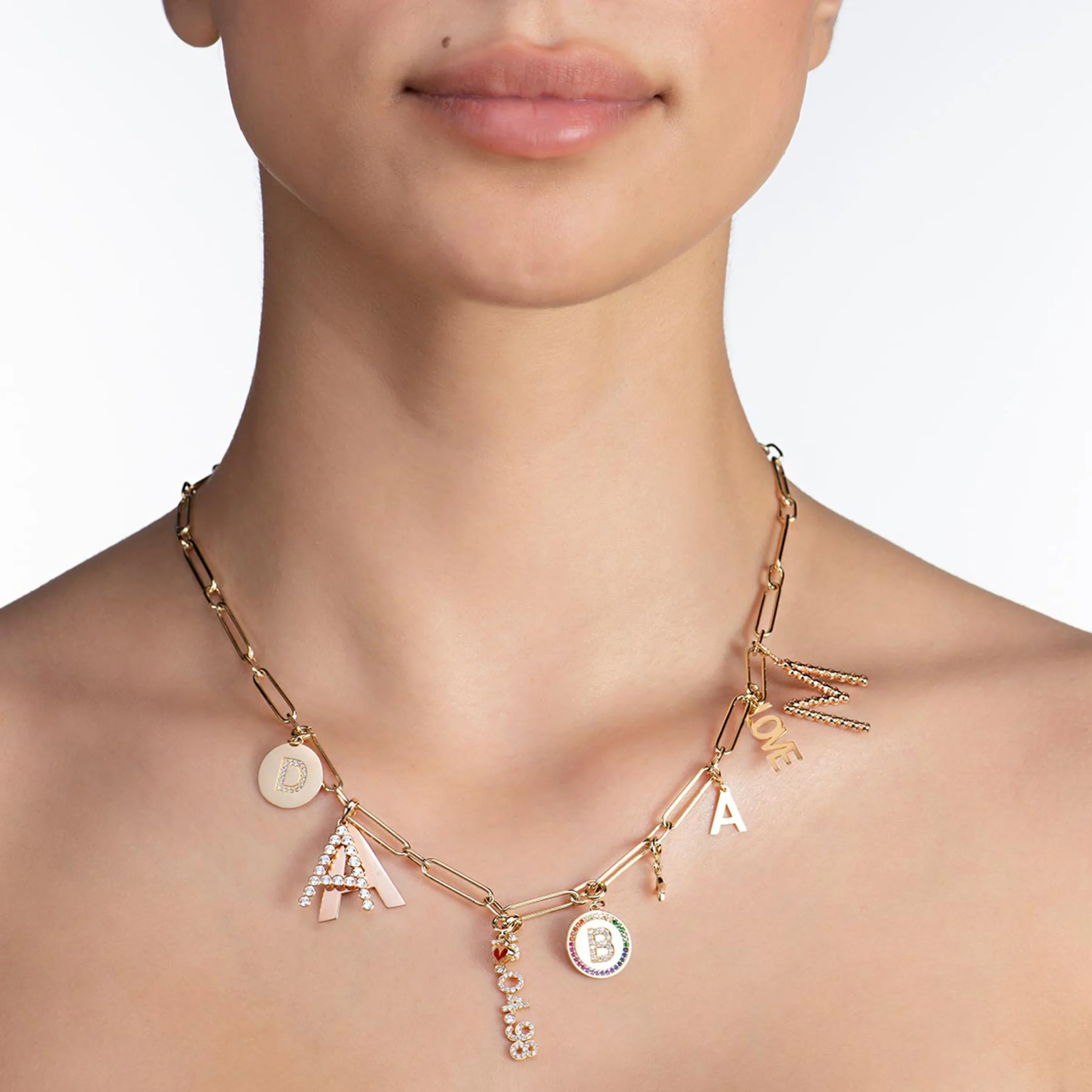 Letters Plaka Harf Altın Charm - Görsel 2