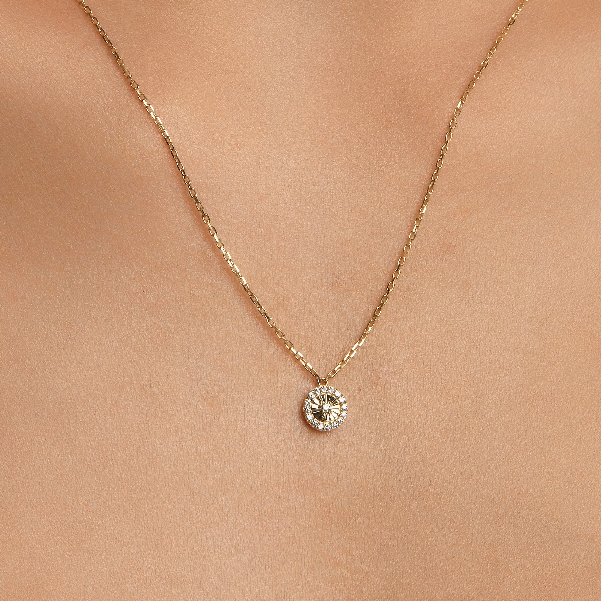 Flamenko Taşlı Altın Kolye (Küçük) - Görsel 4