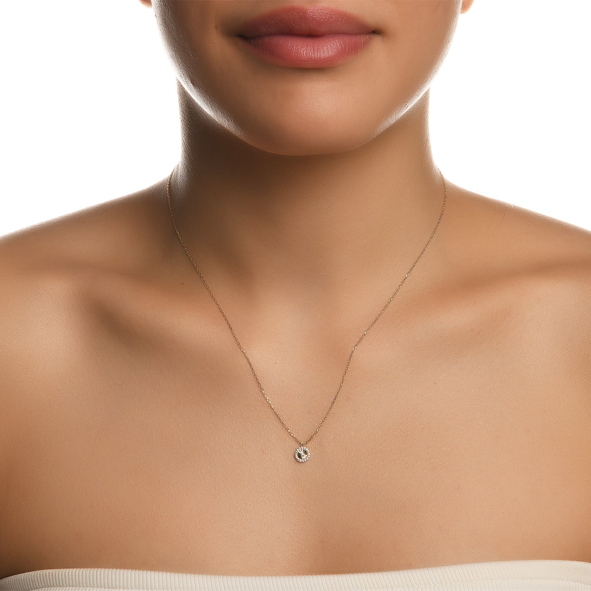 Flamenko Taşlı Altın Kolye (Küçük) - Görsel 2